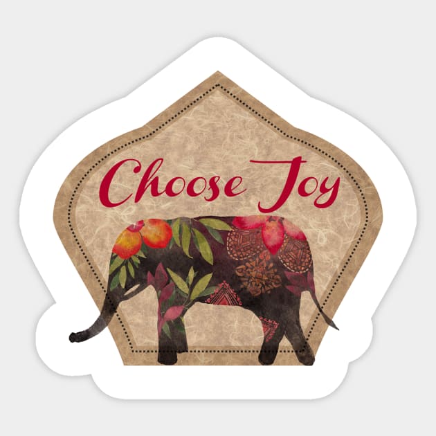 Choose Joy Boho Elephant Sticker by She Gets Creative